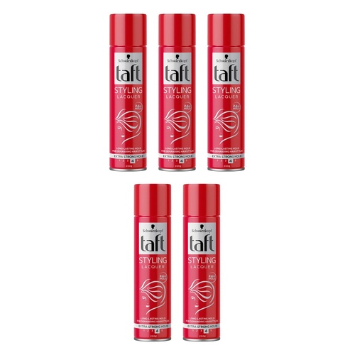 Schwarzkopf Taft Styling Lacquer Extra Strong Hold 200g Pack of 5