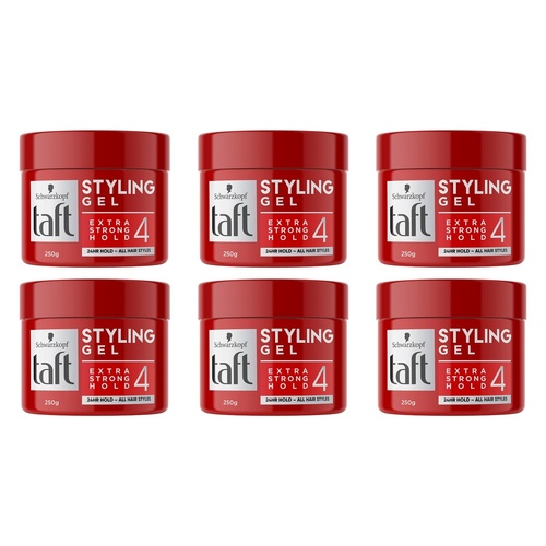 Schwarzkopf Taft Styling Gel Extra Strong Hold 250g Pack of 6