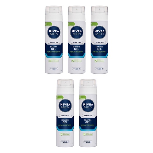 NIVEA Men Sensitive Shaving Gel 200mL Pack of 5