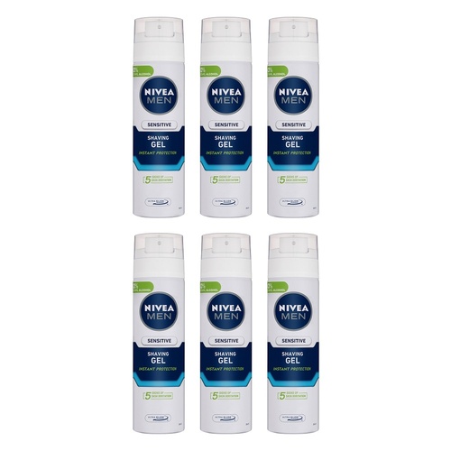 NIVEA Men Sensitive Shaving Gel 200mL Pack of 6