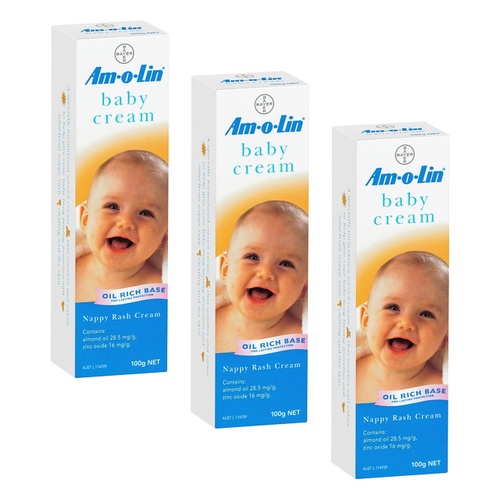Amolin Baby Nappy Rash Cream 100g Pack of 3