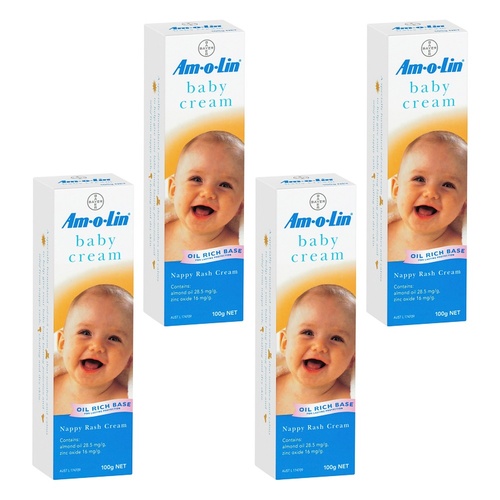 Amolin Baby Nappy Rash Cream 100g Pack of 4