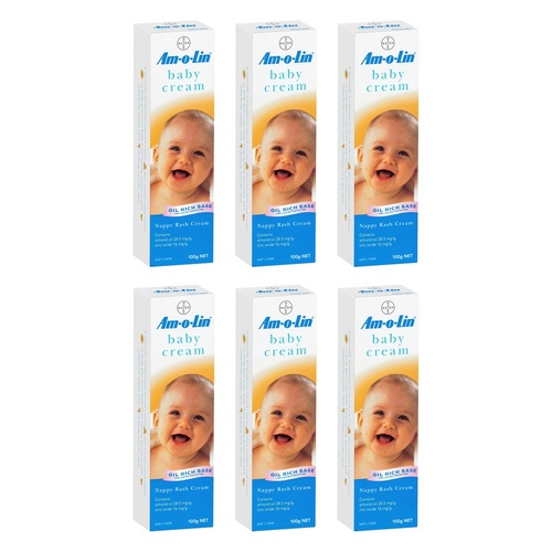 Amolin Baby Nappy Rash Cream 100g Pack of 6