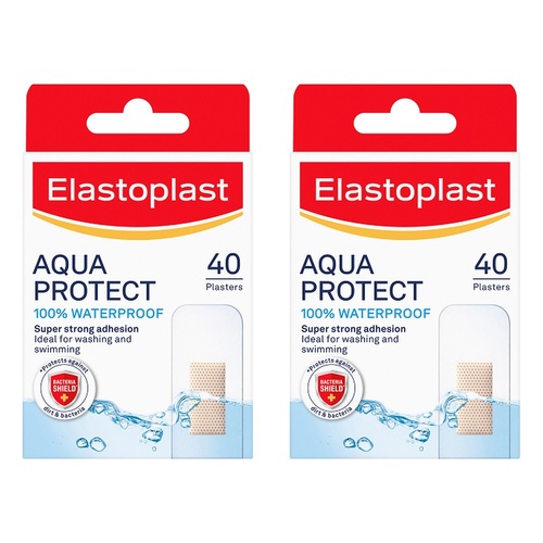 Elastoplast Aqua Protect Waterproof Plasters 40 Pack Bundle of 2