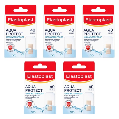 Elastoplast Aqua Protect Waterproof Plasters 40 Pack Bundle of 5