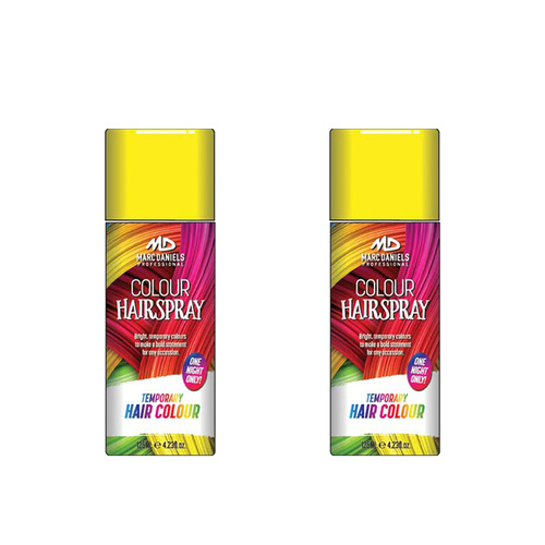 Marc Daniels Yellow Hair Colour Spray 85g x 2 Temporary Party Spray