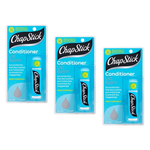 Chapstick Conditioner Lip Balm SPF15 4.2g Pack of 3