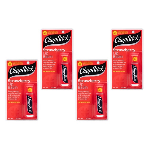 Chapstick Strawberry Lip Balm SPF15 4.2g Pack of 4