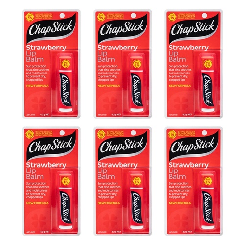 Chapstick Strawberry Lip Balm SPF15 4.2g Pack of 6