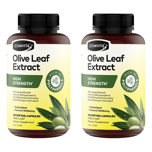 Comvita Olive Leaf Extract High Strength Softgel Capsules 120 Capsules Pack of 2