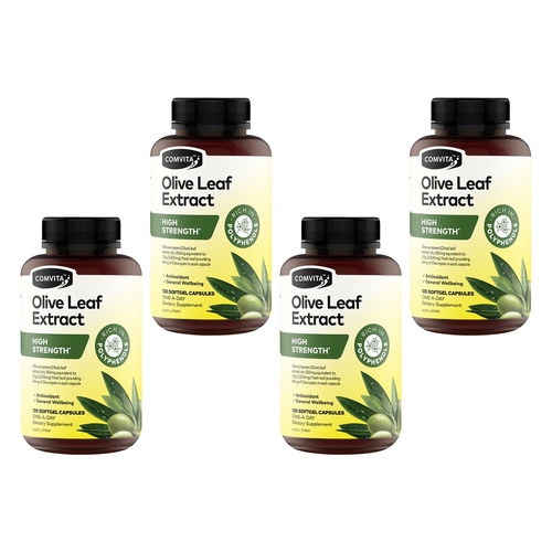 Comvita Olive Leaf Extract High Strength Softgel Capsules 120 Capsules Pack of 4