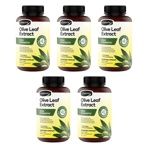 Comvita Olive Leaf Extract High Strength Softgel Capsules 120 Capsules Pack of 5