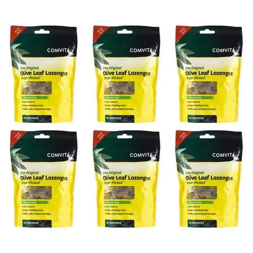 Comvita Olive Leaf Lozenges with Manuka Honey 40 Lozenges Pack of 6