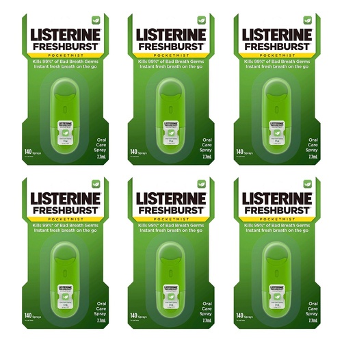 Listerine Freshburst PocketMist Oral Care Spray 7.7mL Pack of 6