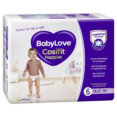 Baby Love Cosifit Jumbo Nappies Walker Size 5 54 Pack