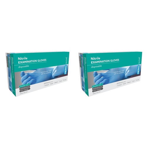 Aerosure Glove Nitrile Gloves Large 100 Pack Bundle of 2