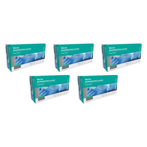 Aerosure Glove Nitrile Gloves Large 100 Pack Bundle of 5