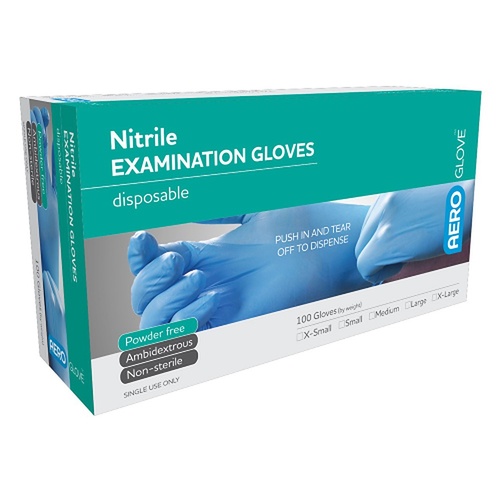 Aerosure Glove Nitrile Gloves Large 100 Pack
