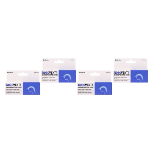 BioRevive Nozovent Snoring Prevention Device Medium Pack of 4