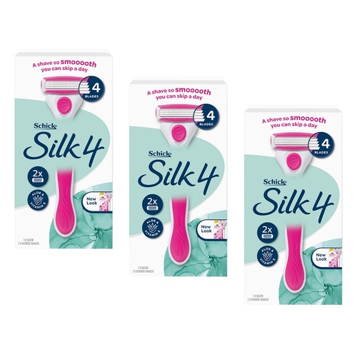 Schick Silk 4 Razor Kit +2 Pack of 3