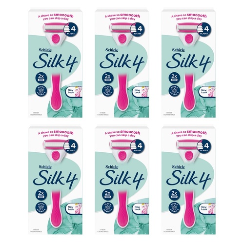 Schick Silk 4 Razor Kit +2 Pack of 6