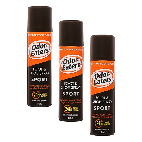 Odor-Eaters Sports Foot & Shoe Spray 150mL Pack of 3