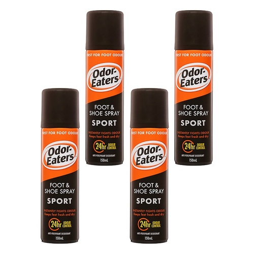 Odor-Eaters Sports Foot & Shoe Spray 150mL Pack of 4