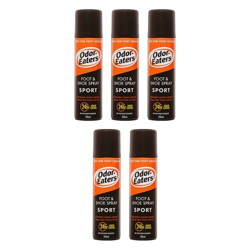 Odor-Eaters Sports Foot & Shoe Spray 150mL Pack of 5