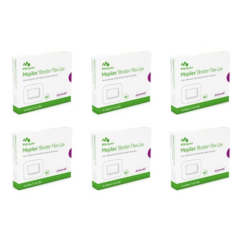 Molnlycke Mepilex Border Flex Lite Foam Dressing 5cm 10 Pack Bundle of 6