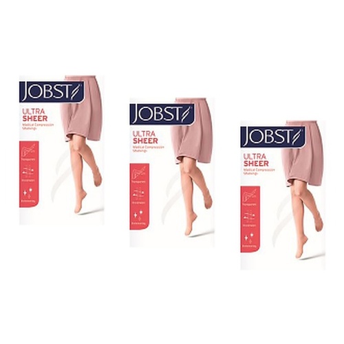JOBST Ultrasheer Class 2 Thigh High Closed Toe Natural Medium Pack of 3