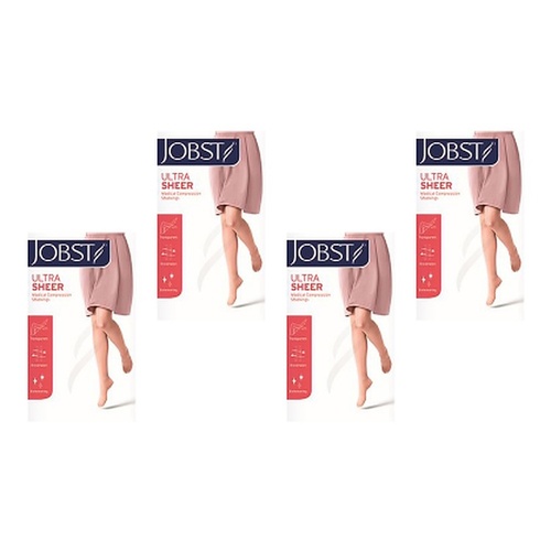 JOBST Ultrasheer Class 2 Thigh High Closed Toe Natural Medium Pack of 4