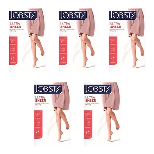 JOBST Ultrasheer Class 2 Thigh High Closed Toe Natural Medium Pack of 5