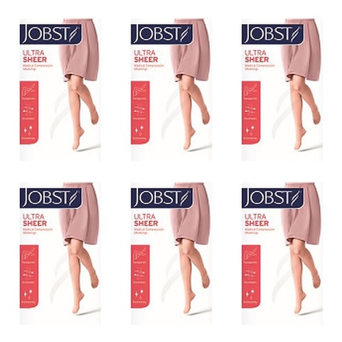 JOBST Ultrasheer Class 2 Thigh High Closed Toe Natural Medium Pack of 6