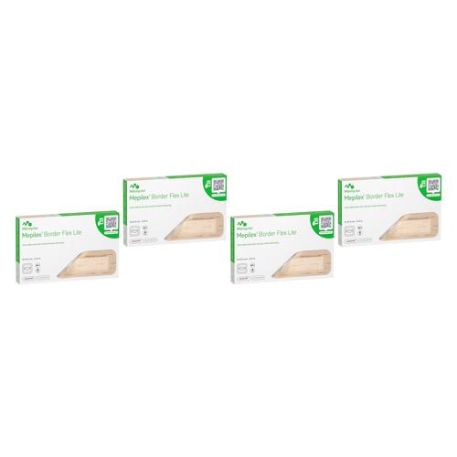 Molnlycke Mepilex Border Flex Lite Foam Dressing 5cm x 12.5cm Pack Bundle of 4
