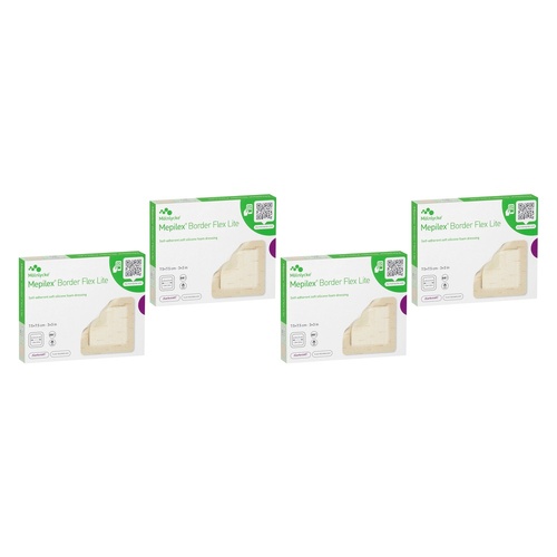 Molnlycke Mepilex Border Flex Lite Foam Dressing 7.5cm x 7.5cm 5 Bundle of 4