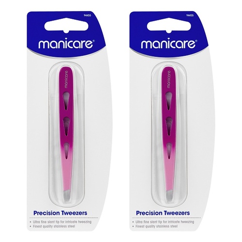 Manicare Precision Tweezers, Pink x 3 Bundle of 2