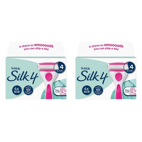 Schick Silk 4 Refill Cartridges 4 Pack Bundle of 2