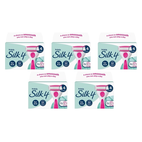 Schick Silk 4 Refill Cartridges 4 Pack Bundle of 5