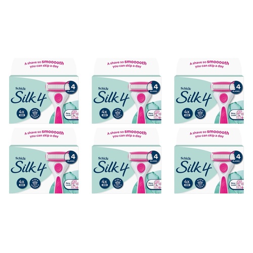 Schick Silk 4 Refill Cartridges 4 Pack Bundle of 6