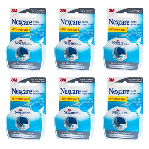 Nexcare Gentle Paper Tape 25mm x 9.1m Pack of 6