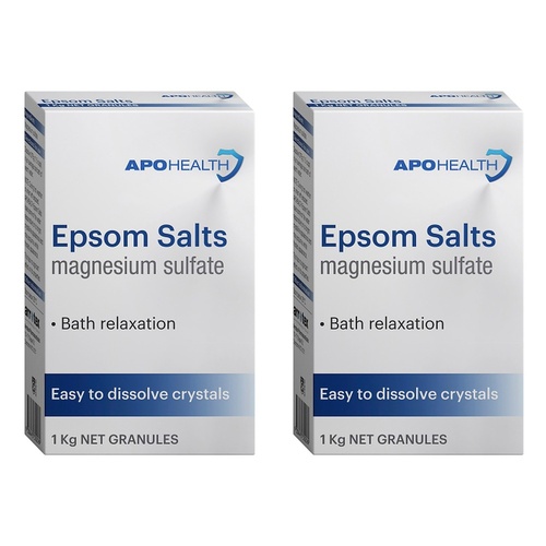 Apo Health Epsom Salts 1kg Pack of 2