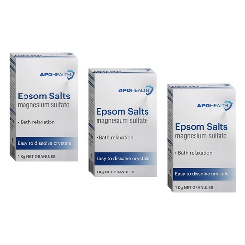 Apo Health Epsom Salts 1kg Pack of 3