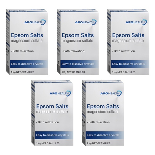 Apo Health Epsom Salts 1kg Pack of 5