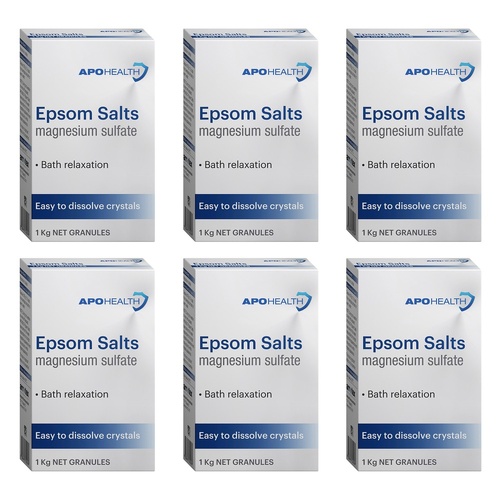 Apo Health Epsom Salts 1kg Pack of 6
