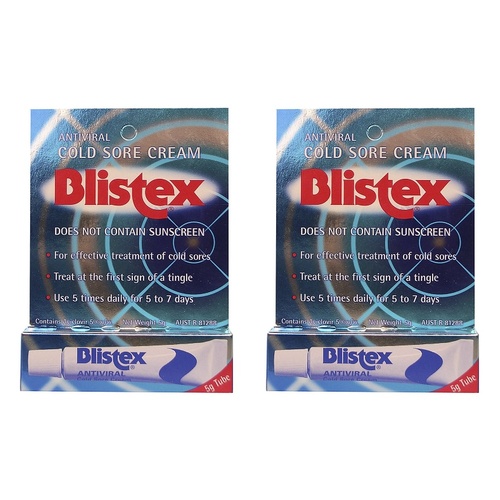 Blistex Antiviral Cold Sore Cream 5g Pack of 2