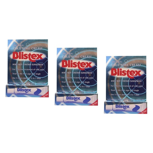 Blistex Antiviral Cold Sore Cream 5g Pack of 3