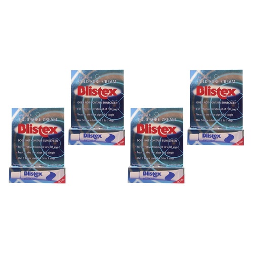 Blistex Antiviral Cold Sore Cream 5g Pack of 4