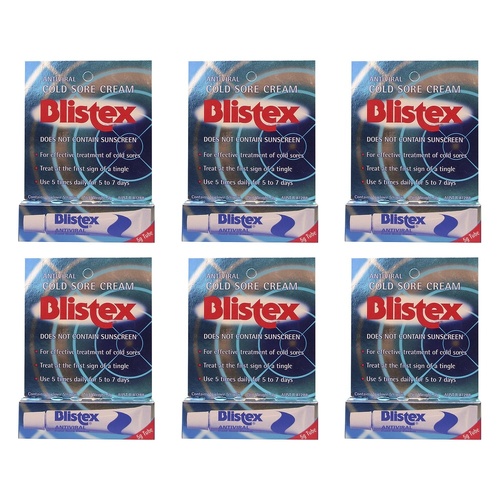 Blistex Antiviral Cold Sore Cream 5g Pack of 6
