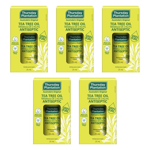 Thursday Plantation Tea Tree Oil Antiseptic 25mL Pack of 5