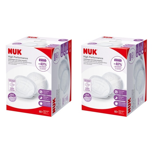 Nuk High Performance Disposable Breast Pads 60 Pack Bundle of 2